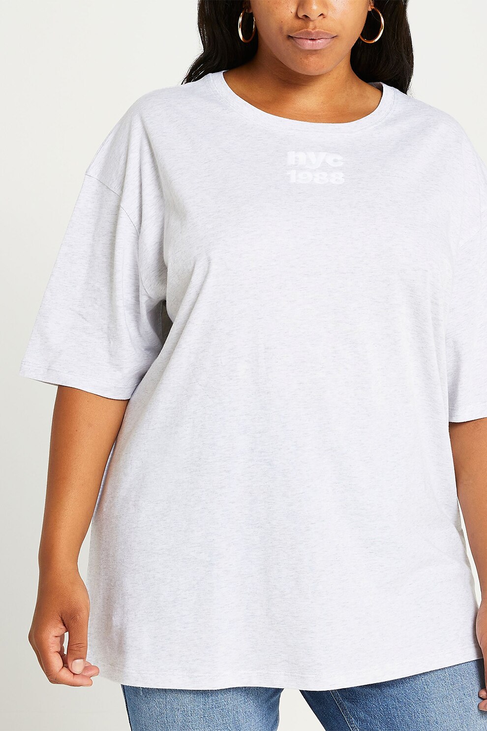 River Island, Tricou cu decolteu la baza gatului supradimensionat, Alb