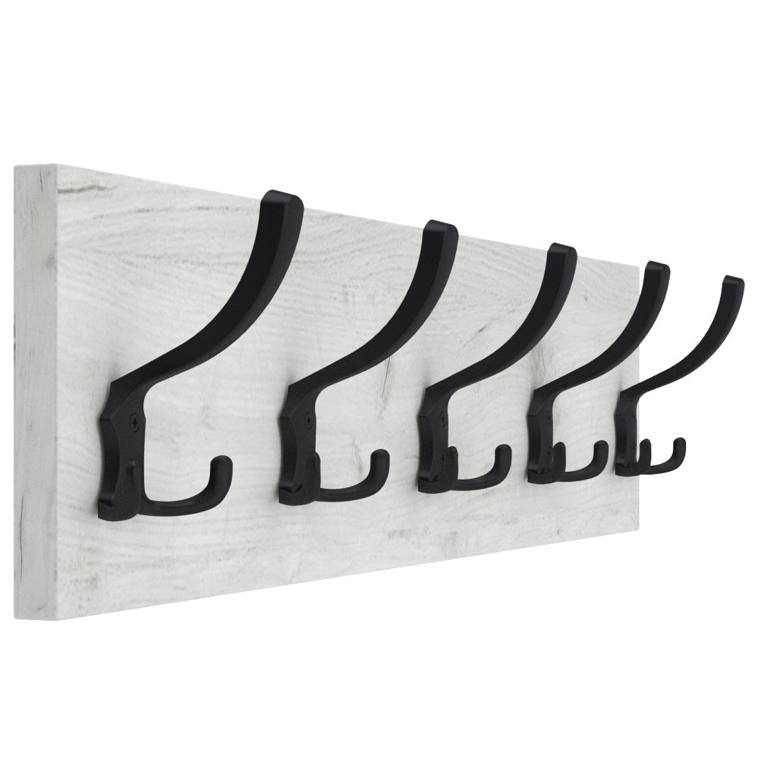 Cuier Pico, MDF, 17x60 cm, Negru/Alb cu model