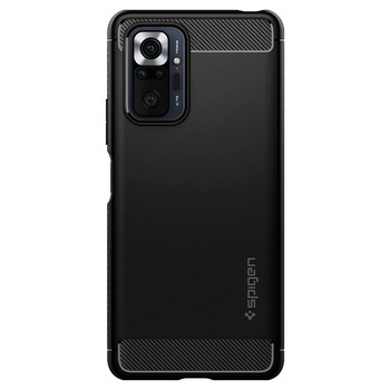 Husa Antisoc Premium Spigen Rugged Armor pentru Xiaomi Redmi Note 10 Pro, Protectie la Standarde Militare, Negru Husa Antisoc Premium Spigen Rugged Armor pentru Xiaomi Redmi Note 10 Pro, Protectie la Standarde Militare, Negru