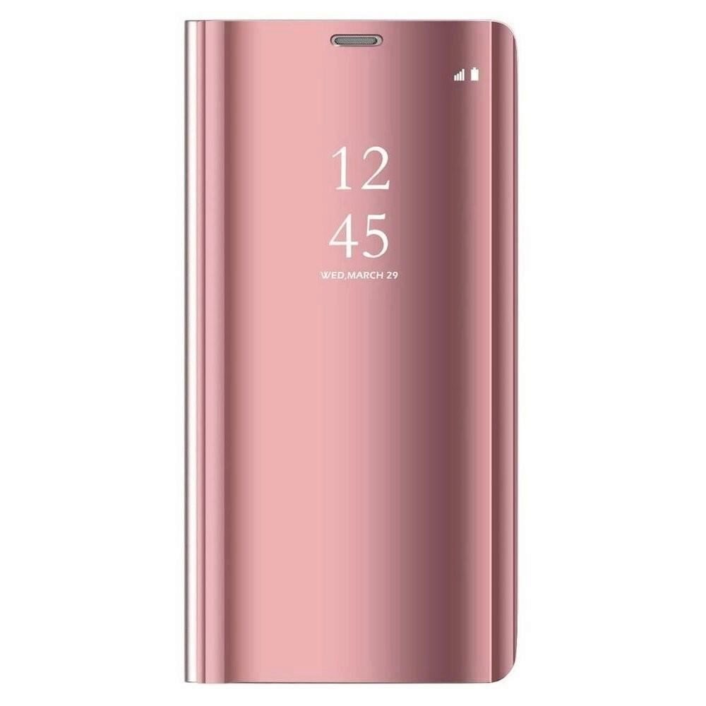 Husa Carte Clear View pentru Xiaomi Redmi Note 10 Pro, Functie Stand, Roz