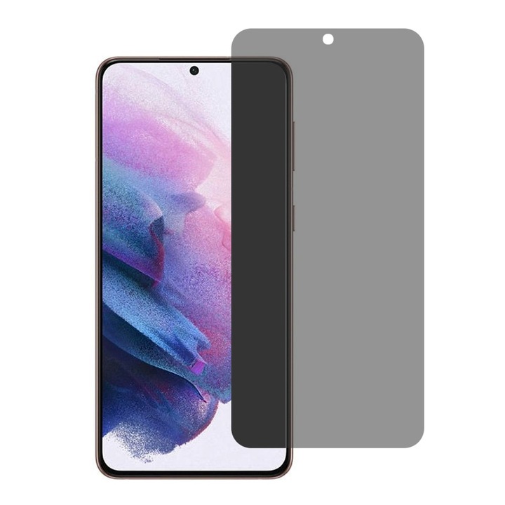 Folie Sticla curbata securizata Flippy compatibila cu Samsung S21 Ultra Full Glue Privacy Negru