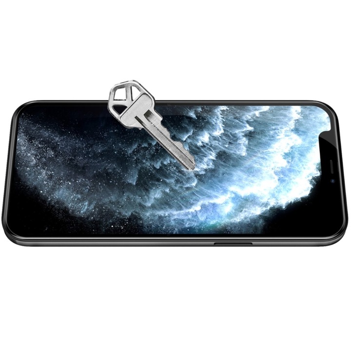 Zenino® Secure Glass Film – Kompatibilis az Apple iPhone 12 Pro Max készülékkel, Full Glue, fekete