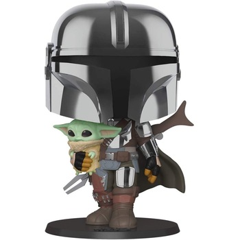 Figurina Funko Pop The Mandalorian Super Sized - The Mandalorian holding The Child 25 cm Figurina Funko Pop The Mandalorian Super Sized - The Mandalorian holding The Child 25 cm