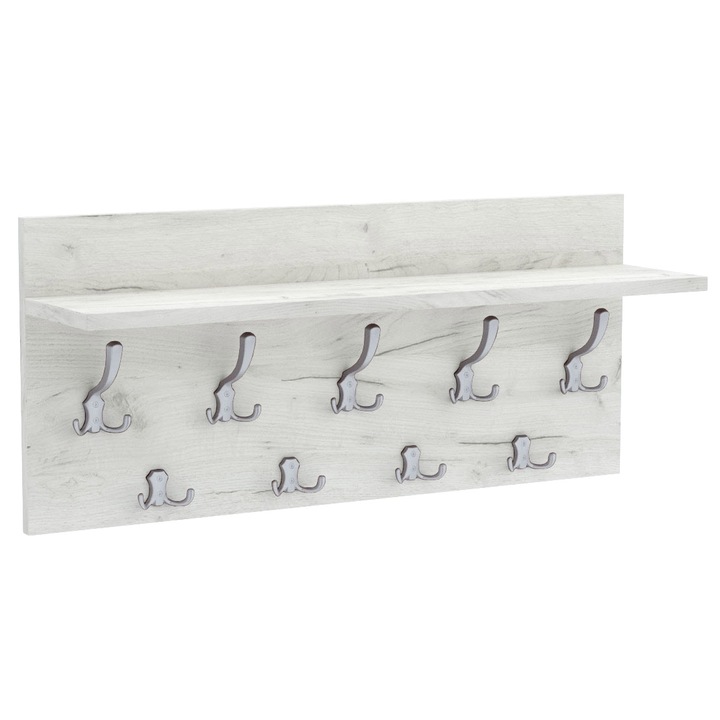 OEM Verti Fogas, MDF, 40x90 cm, Alumínium / Fehér