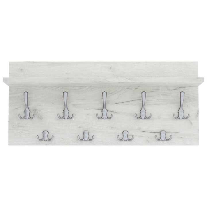 OEM Verti fogas, MDF, 40x70 cm, alumínium / fehér mintával