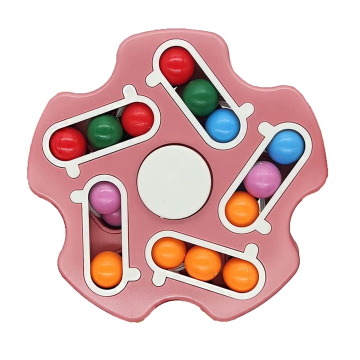 Jucarie antistres Flippy Fidget Spinner Magic Cube 107395, Roz 3 ani