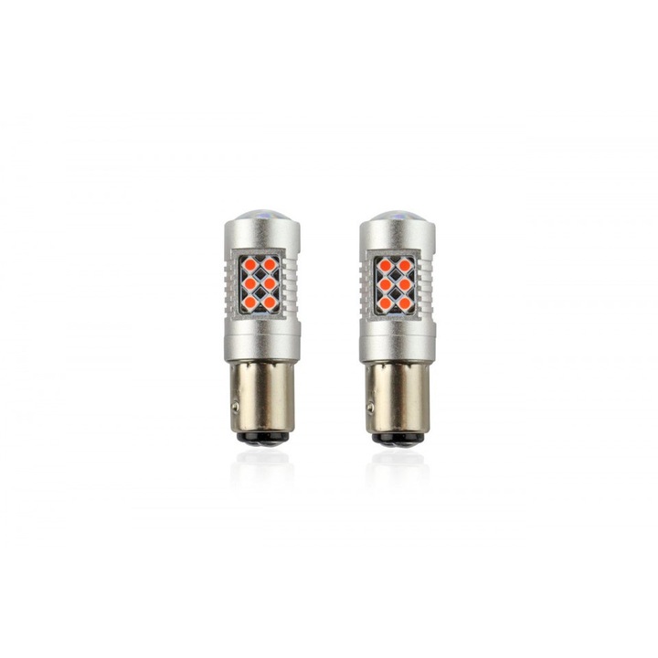 Készlet 2 x LED CANBUS 24SMD 3030 1157 (P21 / 5W) Piros 12V / 24V