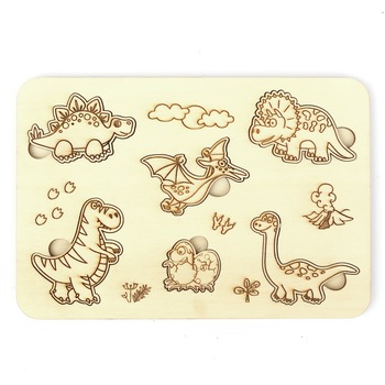 Puzzle educativ pentru copii cu dinozauri 22 cm x 15 cm Puzzle educativ pentru copii cu dinozauri 22 cm x 15 cm