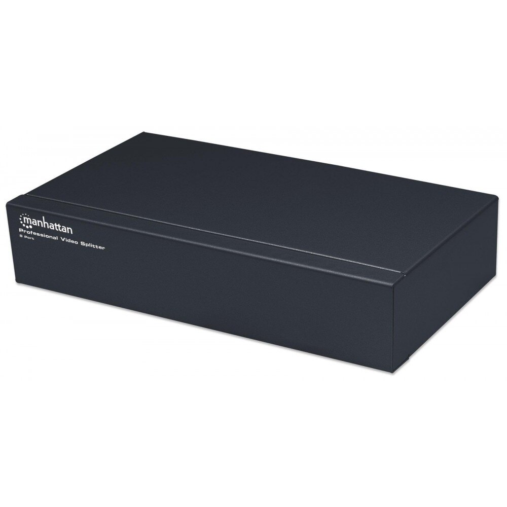 Splitter VGA activ, alimentator inclus , 8 porturi, 1 intrare - 8 iesiri, MANHATTAN, negru, IDATA IVIEW-MS8