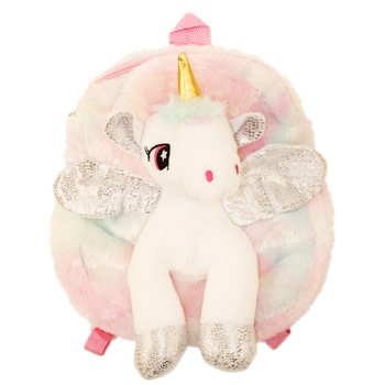 Rucsac rainbow pentru gradinita cu unicorn atasat, 30x30 cm, REC1549 Rucsac rainbow pentru gradinita cu unicorn atasat, 30x30 cm, REC1549