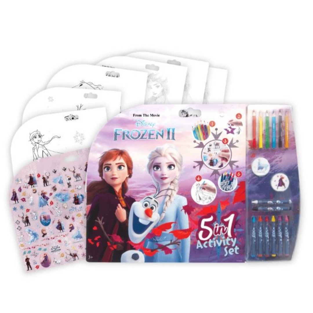 Set creativ carte de colorat cu accesorii, 5 in 1 Frozen