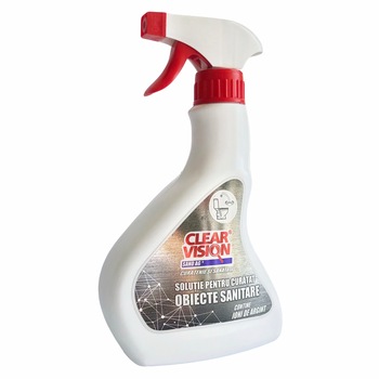 Solutie pentru curatat obiecte sanitare si inox cu ioni de Argint, 500 ml Solutie pentru curatat obiecte sanitare si inox cu ioni de Argint, 500 ml