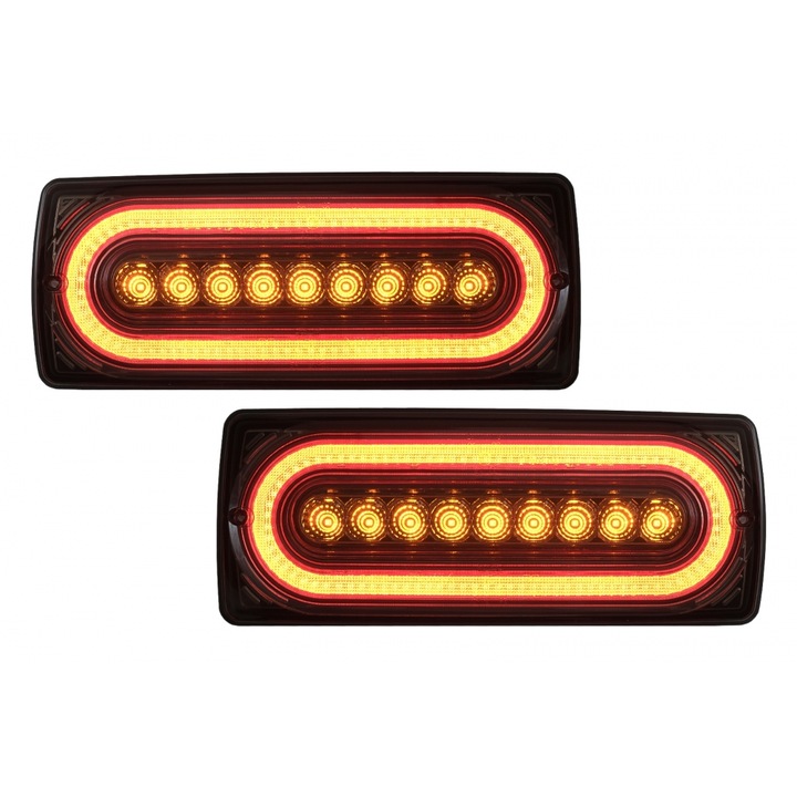 Stopuri Full LED compatibil cu Mercedes W463 G-Class 1989-2017 Semnal Secvential Dinamic Fumuriu
