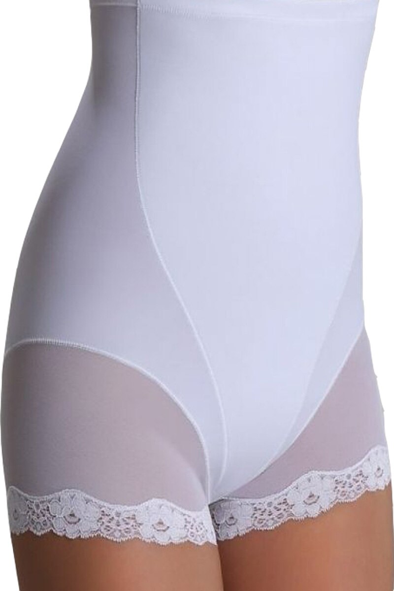 Corset modelator Violetta cu tul pe picior, Alb