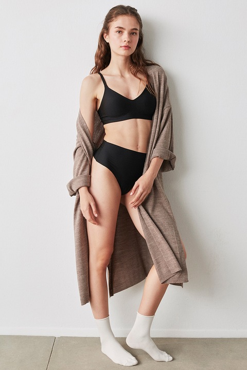 Penti, Chiloti tanga cu talie inalta, Negru