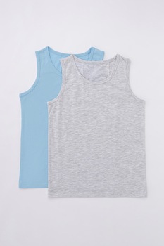 Penti, Set de top-uri - 2 piese, Albastru lavanda/Gri Penti, Set de top-uri - 2 piese, Albastru lavanda/Gri
