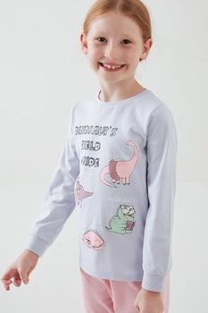 Penti, Set de pijamale cu imprimeu - 4 piese, Lila/Roz Penti, Set de pijamale cu imprimeu - 4 piese, Lila/Roz