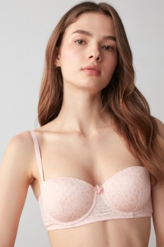 Penti, Sutien balconette cu animal print, Roz pal Penti, Sutien balconette cu animal print, Roz pal