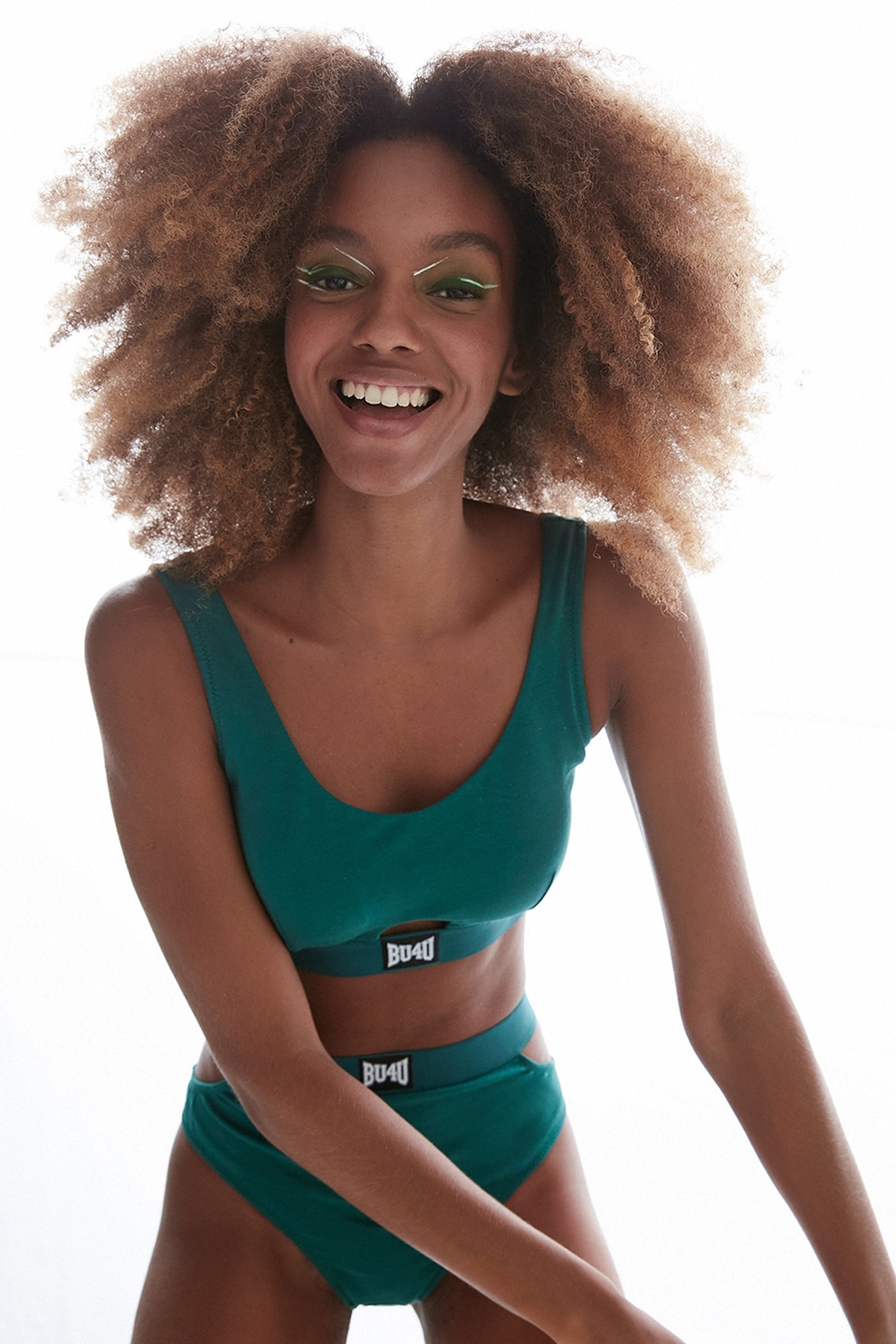 Penti, Bustiera din amestec de bumbac, Verde persan