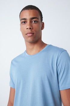 Penti, Pijama scurta din amestec de bumbac, Albastru/Alb Penti, Pijama scurta din amestec de bumbac, Albastru/Alb