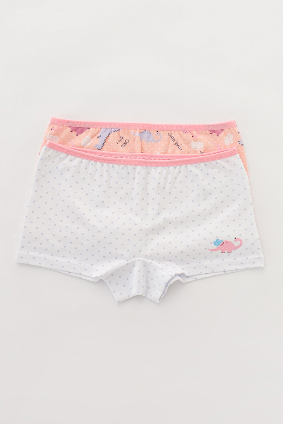 Penti, Set de boxeri cu model cu dinozauri - 2 piese, Alb/Roz/Albastru