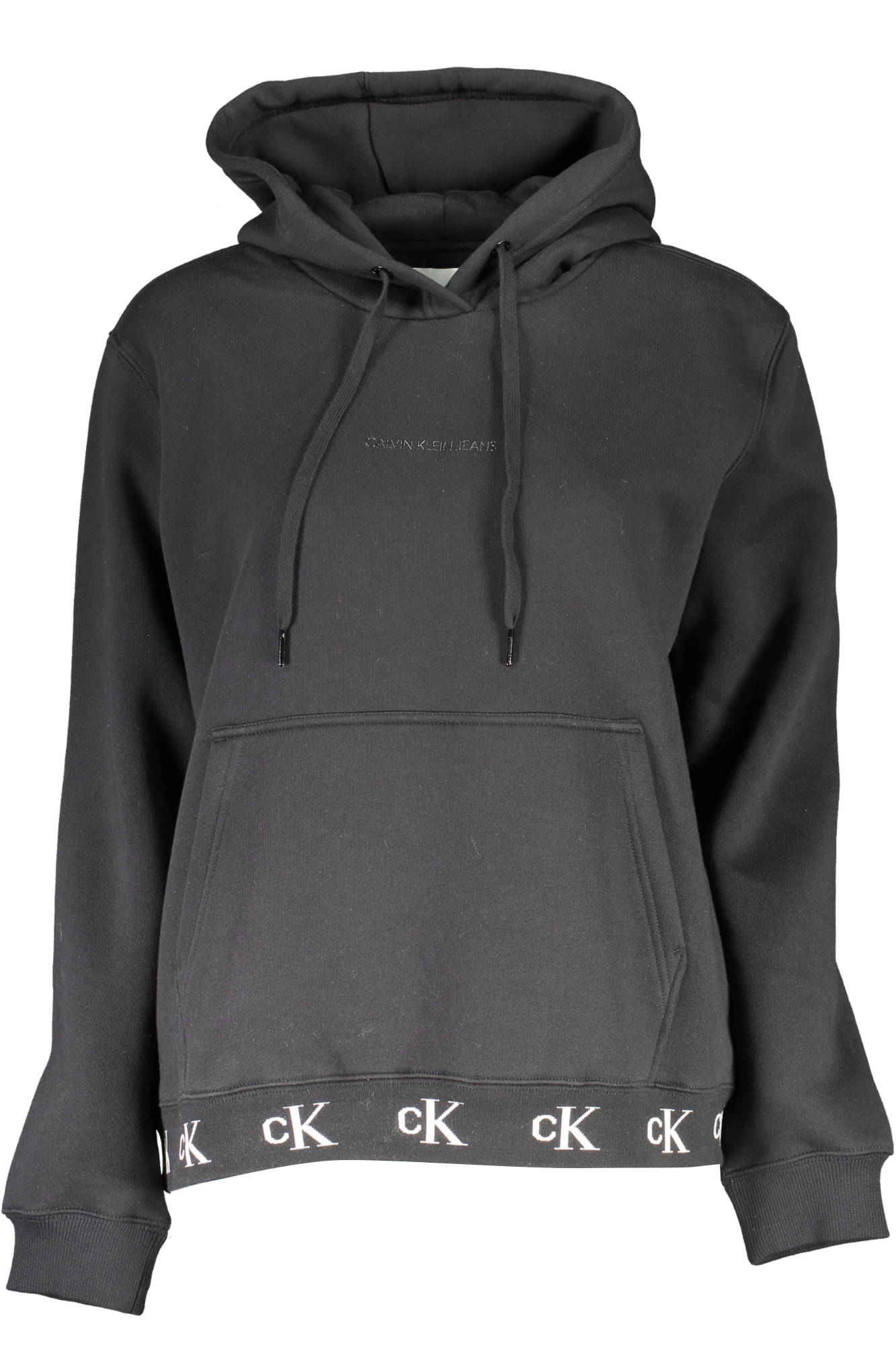 Bluza dama, Calvin Klein, cu buzunar in fata, Nero