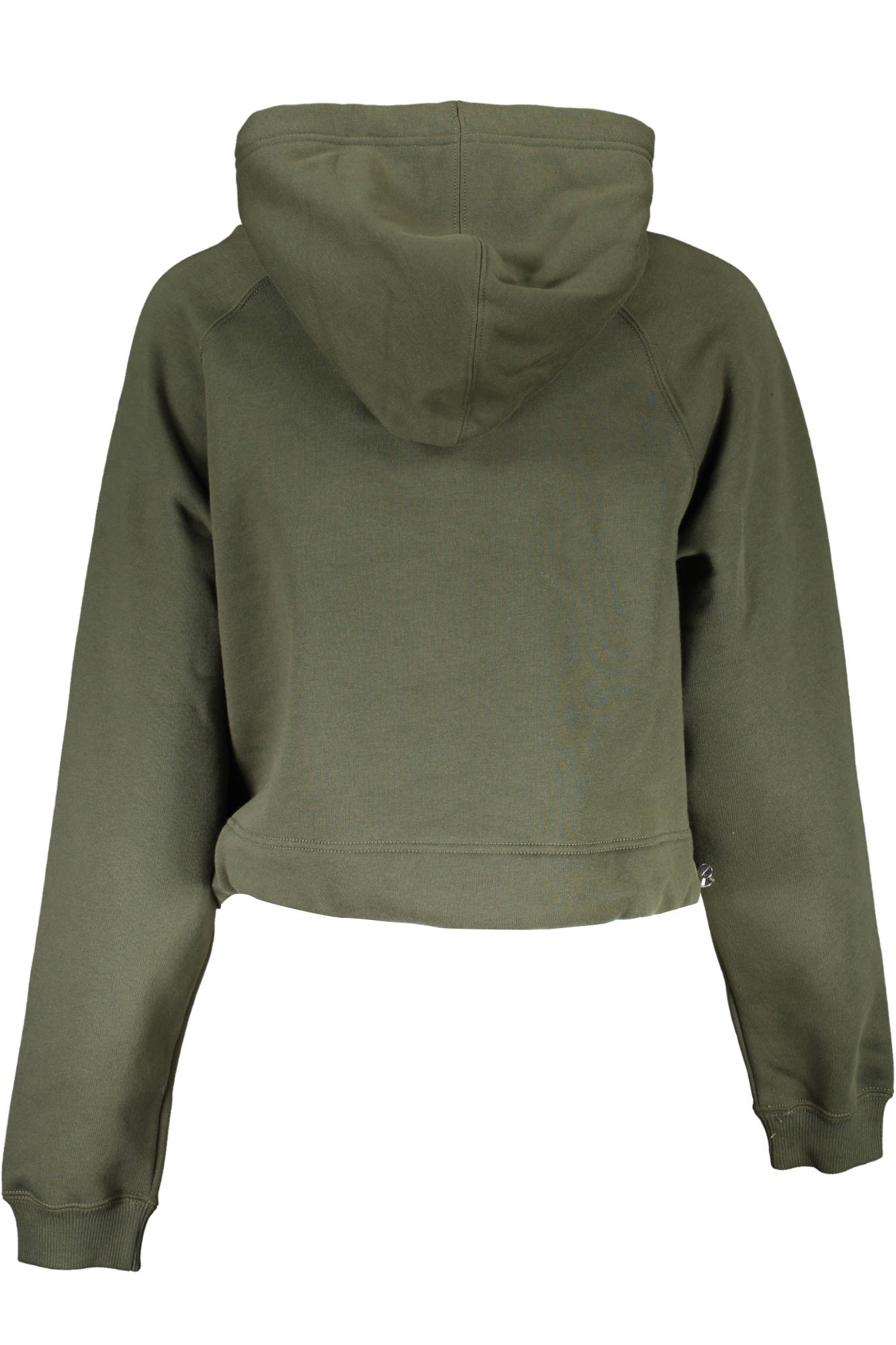 Bluza dama, Calvin Klein, cropp top, cu gluga, verde, L