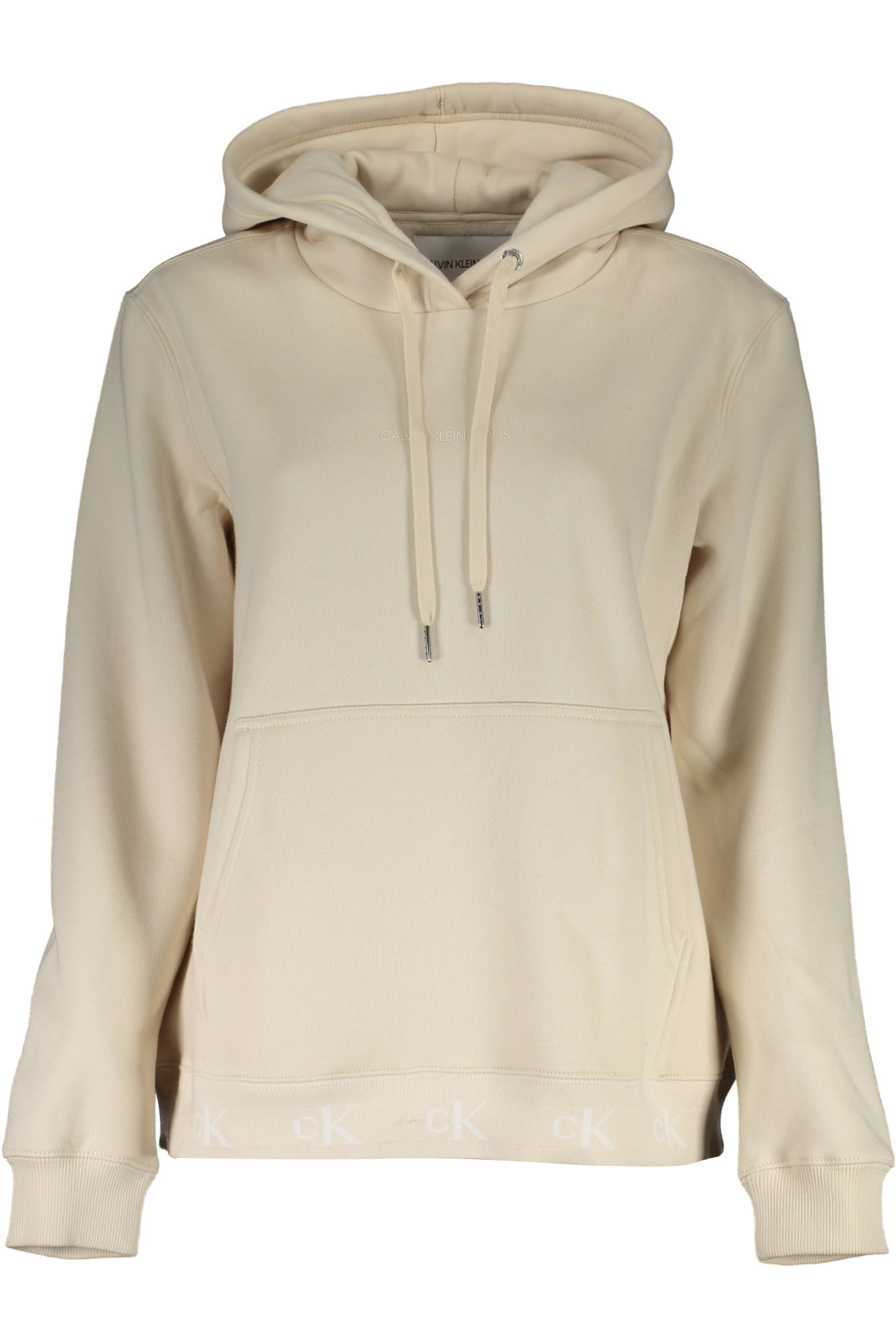 Bluza dama, Calvin Klein, cu buzunar in fata, Bej