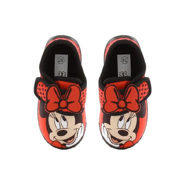Incaltaminte interior, Minnie, rosii cu fundita