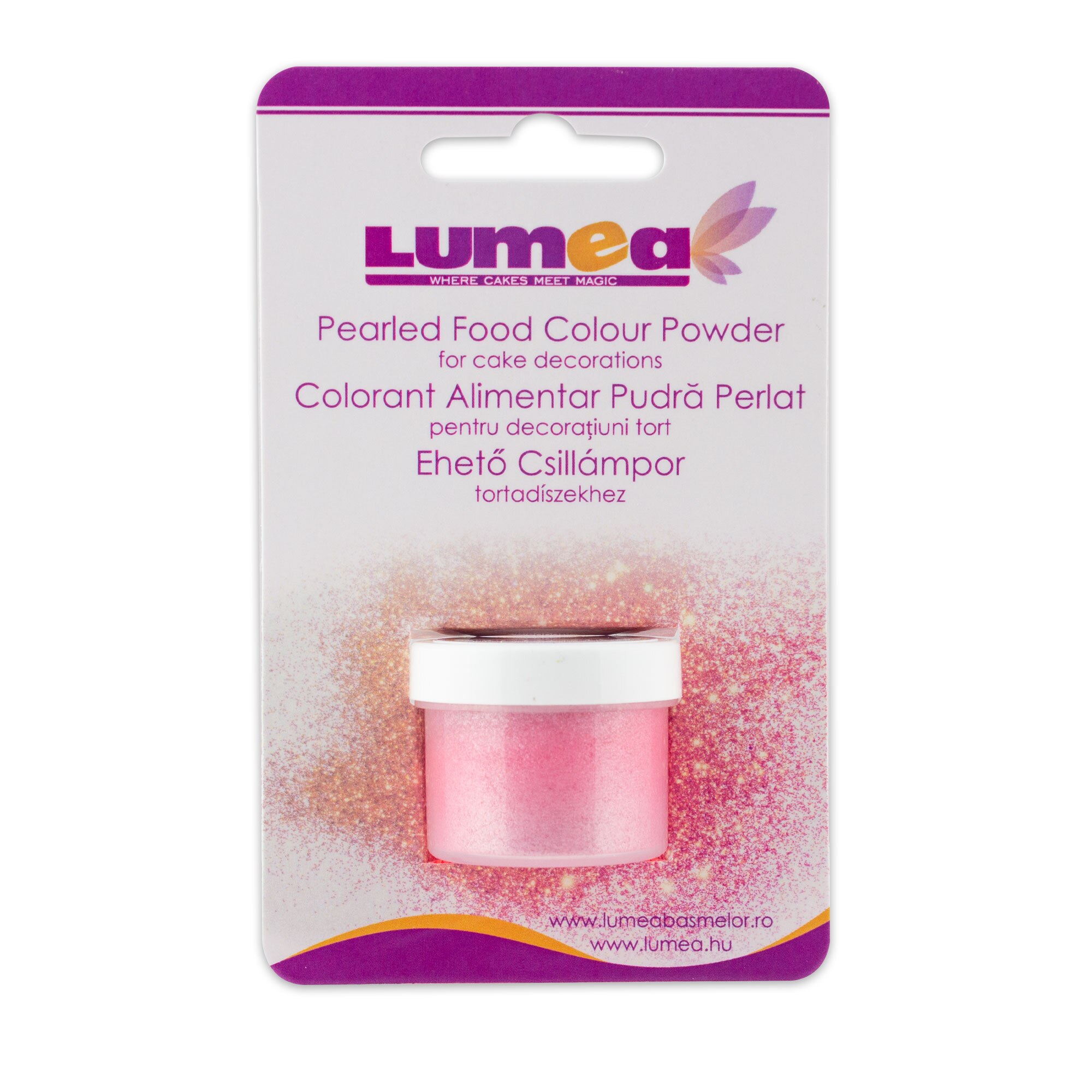 Colorant alimentar pudra de suprafata Pink perlat, 3,5g - Lumea Colors