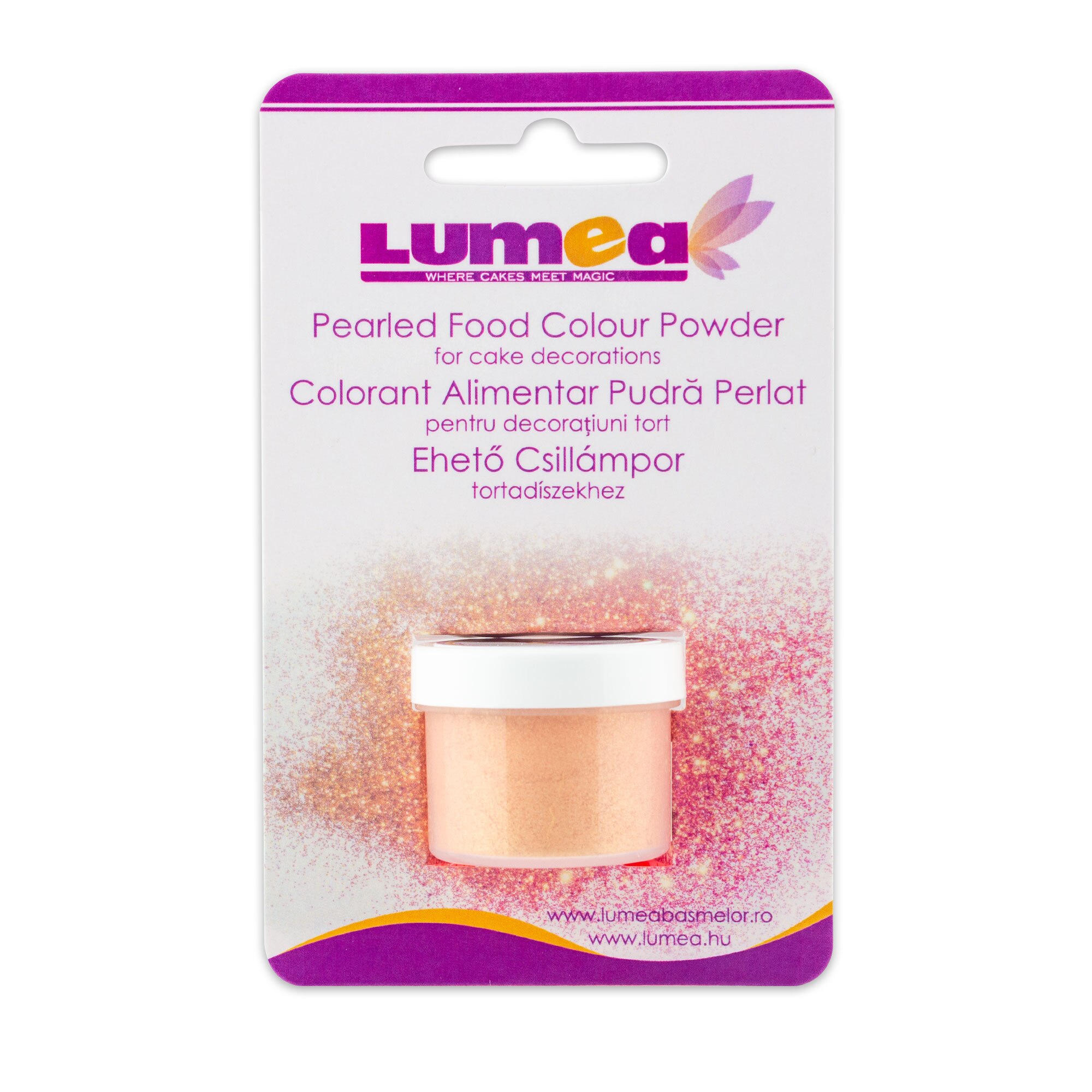 Colorant alimentar pudra de suprafata Roz auriu, 4g - Lumea Colors