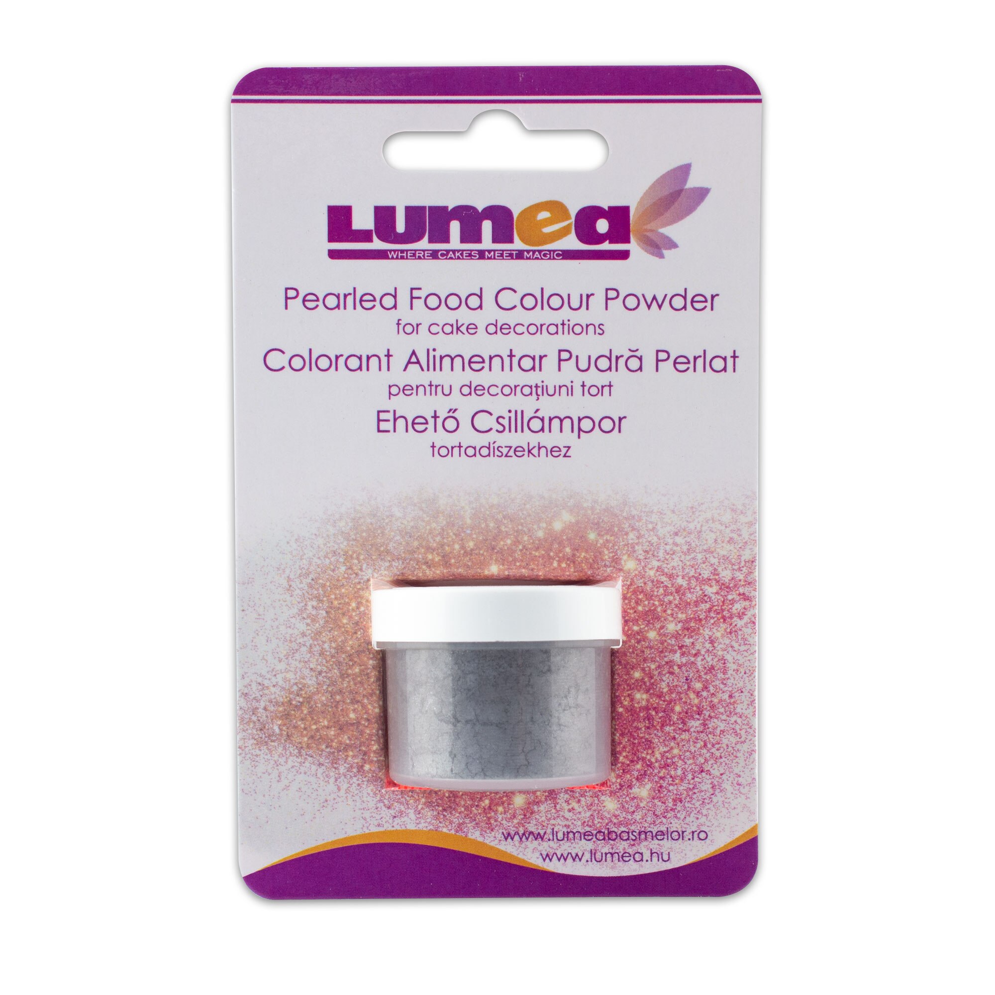 Colorant alimentar pudra de suprafata Argintiu antic, 4g - Lumea Colors