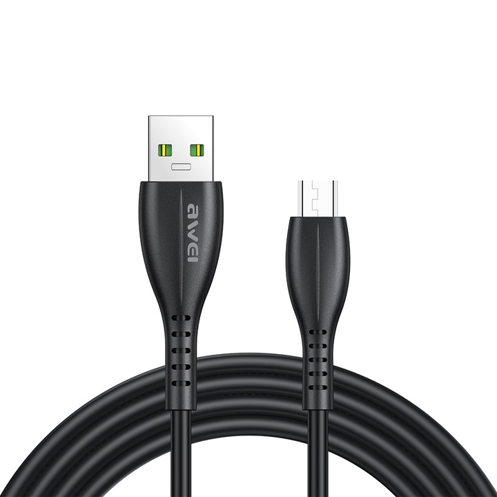 Cablu pentru incarcare rapida USB-A la MicroUSB CL-115M, 1 m, Negru