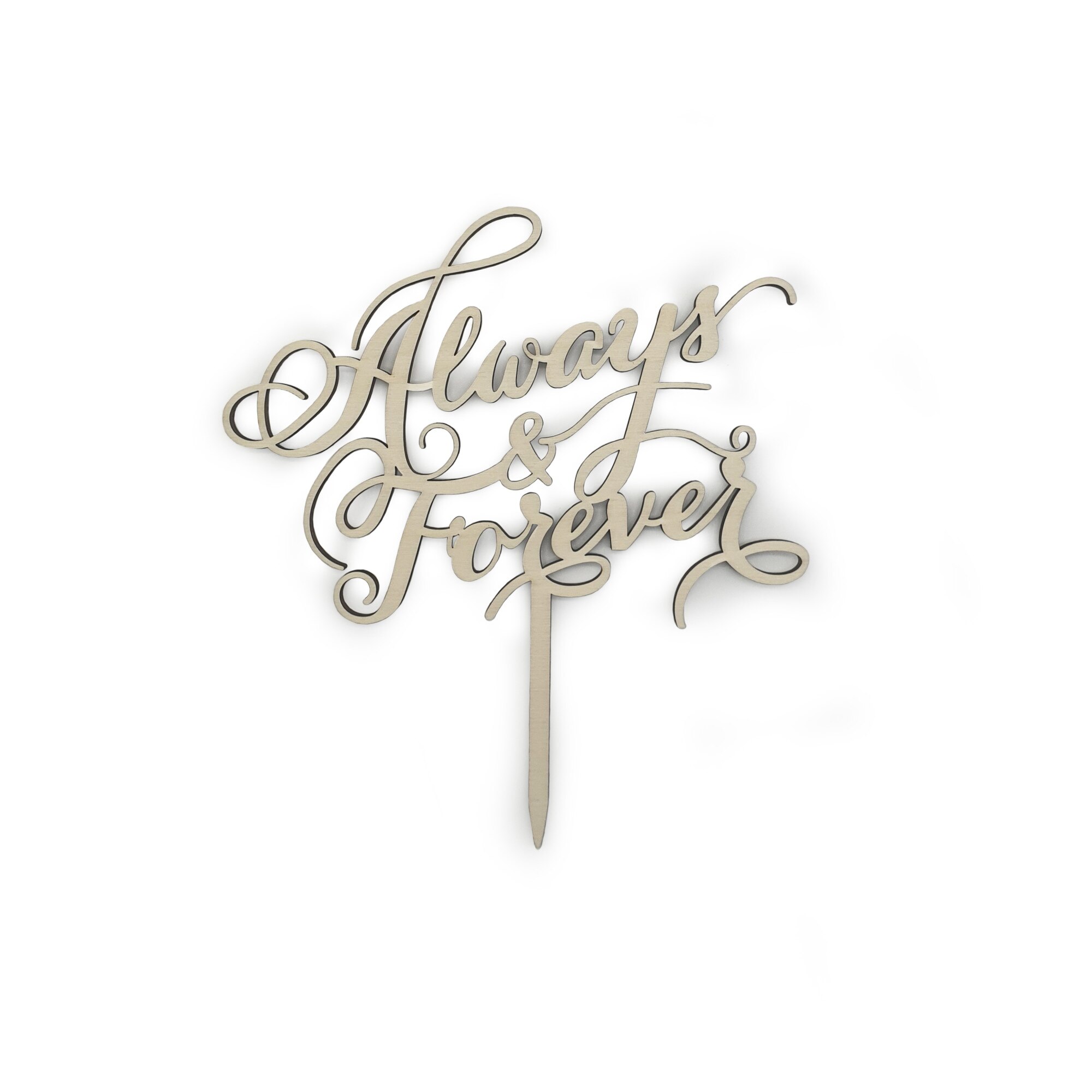 Decoratiune tort Always & Forever, lemn, 15 cm