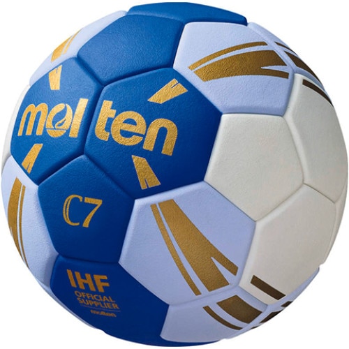 Minge handbal Molten, H0C3500 - speciala pentru incepatori, super grip, marime 0, alb cu albastru