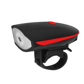 Far bicicleta cu claxon incorporat, reincarcabil USB, 5 tonalitati, 140 dB, culoare rosie Far bicicleta cu claxon incorporat, reincarcabil USB, 5 tonalitati, 140 dB, culoare rosie