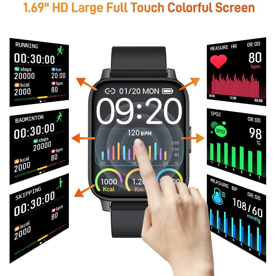 Smartwatch Chalvh Hero Band III, Fitness Tracker, Senzor HR, IP67