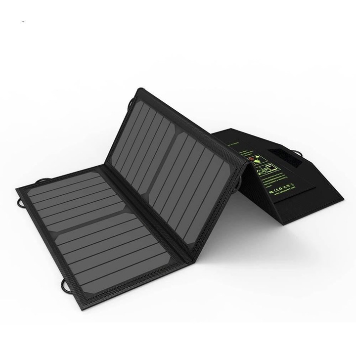 Panou solar portabil Allpowers, 21W, cu 2 porturi USB si iesire DC