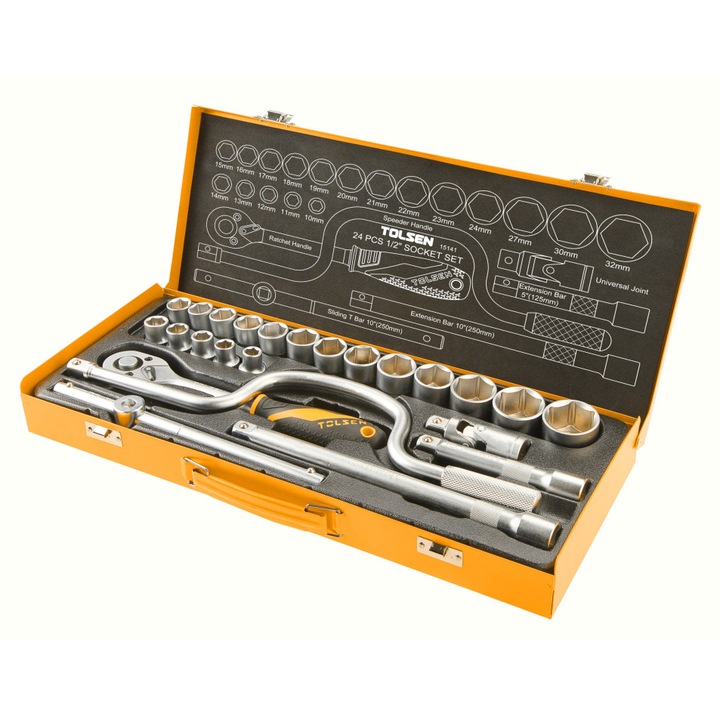 Set de 26 Chei Tubulare 1/2 inch, Tolsen
