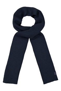 Garcia, Fular tricotat cu aplicatie logo, Bleumarin Garcia, Fular tricotat cu aplicatie logo, Bleumarin