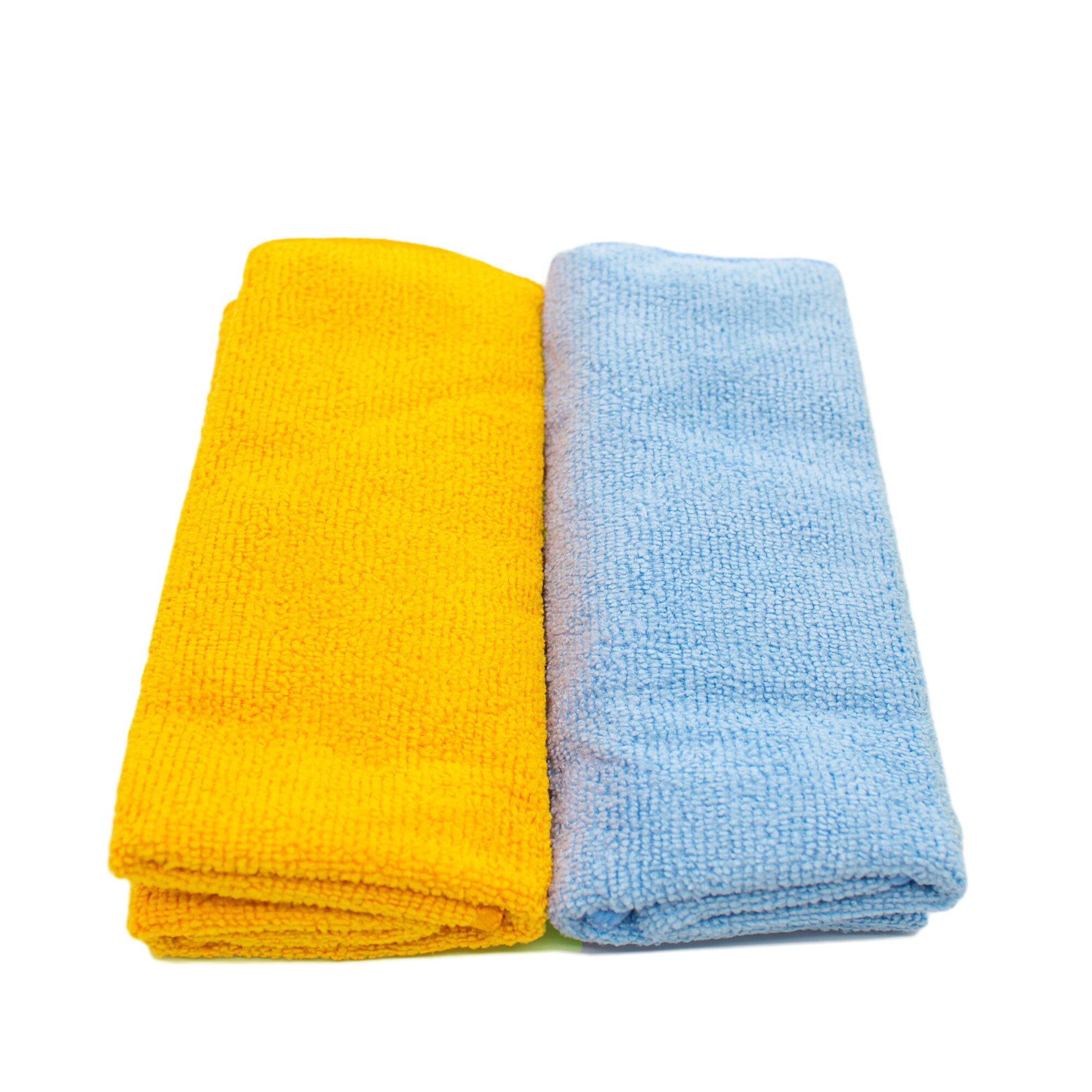 Set prosop bucatarie, 2 piese 35x35cm, microfibra, galben cu albastru