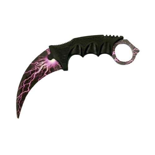 Cutit Karambit Purple Strike CS:GO, fara tais, pentru antrenament, teaca, mov, DIMITRIS-221