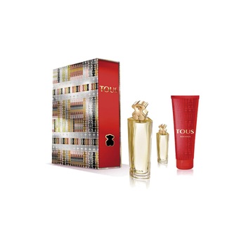 Set pentru femei Tous, Apa de parfum 90 ml, Lotiune de corp 150 ml, Miniatura 4.5 ml Set pentru femei Tous, Apa de parfum 90 ml, Lotiune de corp 150 ml, Miniatura 4.5 ml