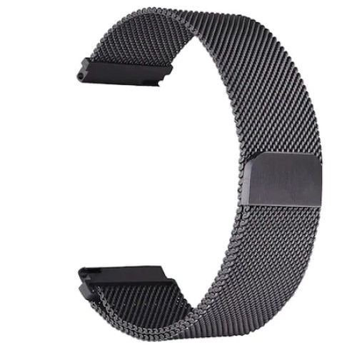 Curea metalica compatibila cu Samsung Galaxy Watch 46mm, Telescoape Quick Release, Milanese Loop, OLOEY, Negru