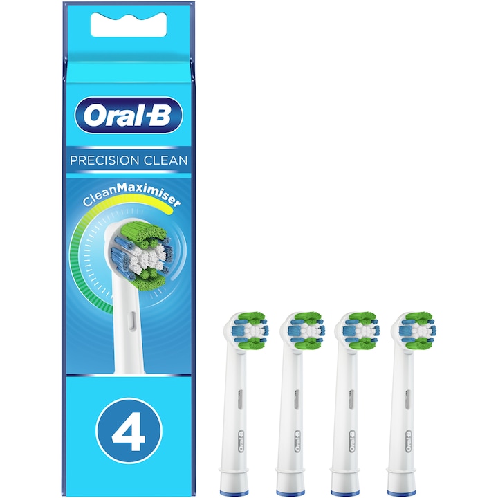 Резерва за ел. четка за зъби Oral-B Precision Clean, Технология CleanMaximiser, 4 бр