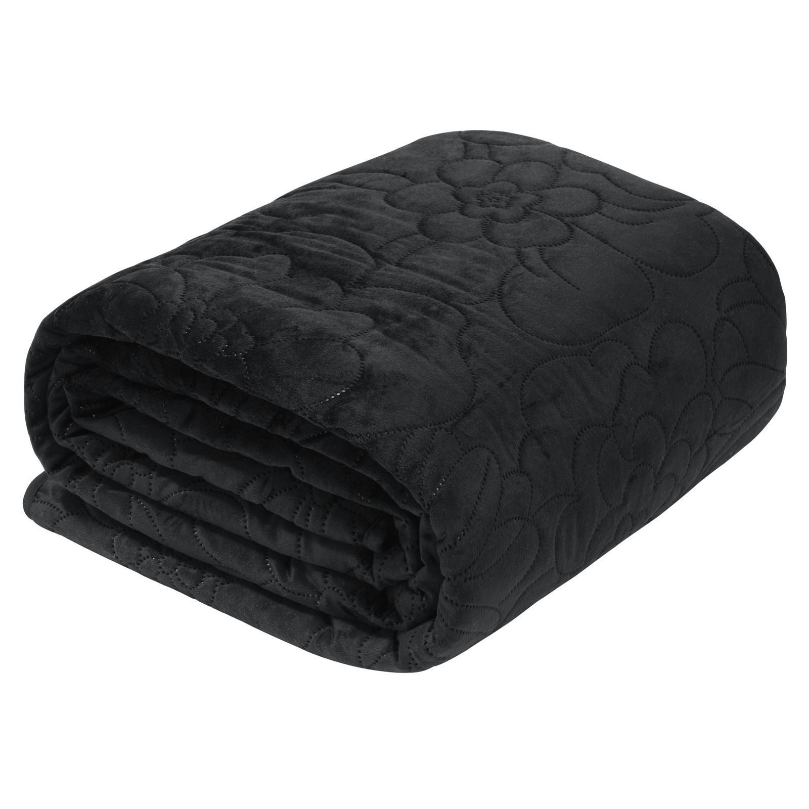 Cuvertura de Pat decorativa, Eurofirany, 170x210, ARIEL-4, Negru