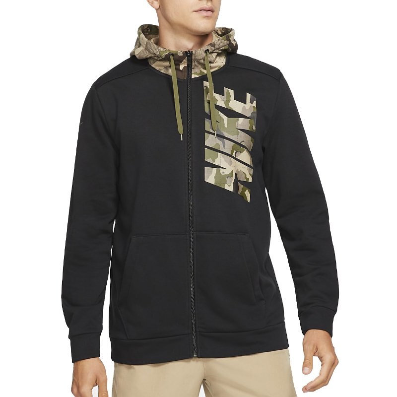 Hanorac Nike Dri-Fit Camo DD1733-010, Barbati, Negru