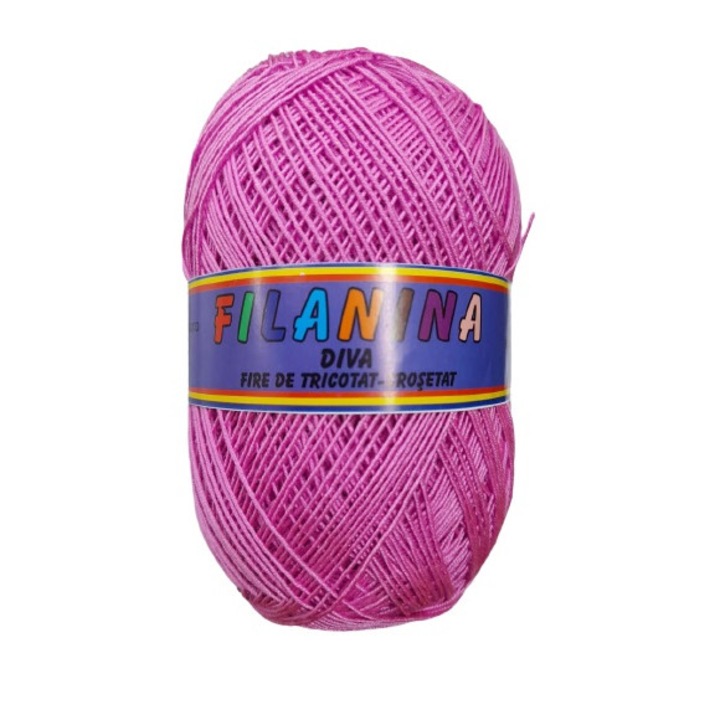Fir tricotat, Filanina, 100% Acryl diva, Roz 627, 300m/100g