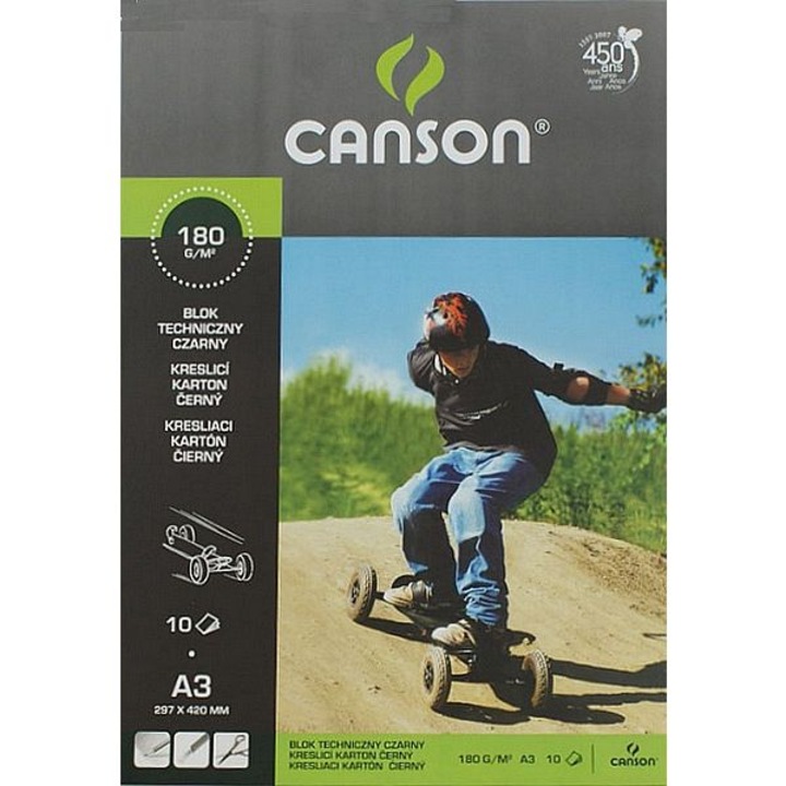 Canson A3 fekete fotókarton blokk, 10 ív