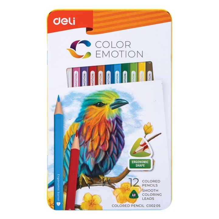 Deli Color Emotion Vegyes színű színes ceruza, 12 db-os